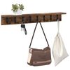 vidaXL Porte-manteau mural avec &eacute;tag&egrave;re Ch&ecirc;ne fum&eacute; 80 x 10.5 x 10.5 cm