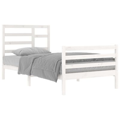 vidaXL Cadre de lit Blanc Bois massif 100x200 cm