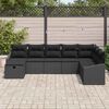 vidaXL Ensemble de canapé de jardin 8 pcs Noir 55 x 62 x 69 cm