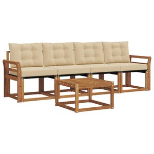 vidaXL Ensemble de canap&eacute;s d'ext&eacute;rieur 5 pc Naturel et Beige