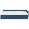 vidaXL Cadre de lit d'angle avec matelas Autre 2 pcs Bleu tissu
