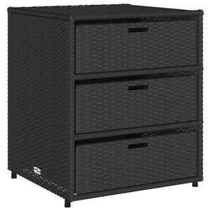 vidaXL Armoire de rangement de jardin noir 55x59x69 cm r&eacute;sine tress&eacute;e