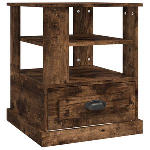 vidaXL Table d'appoint ch&ecirc;ne fum&eacute; 50x50x60 cm bois d'ing&eacute;nierie