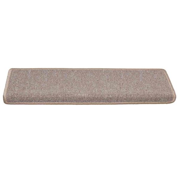 vidaXL Tapis d'escalier 30 pi&egrave;ces 65 x 21 x 4 cm Marron clair Bord rectangulaire