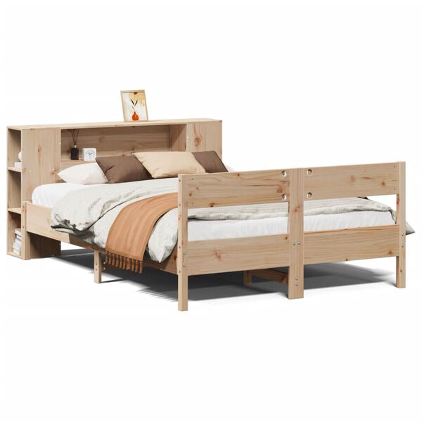 vidaXL Lit biblioth&egrave;que sans matelas 140x200 cm bois massif de pin