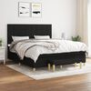 vidaXL Sommier &agrave; lattes de lit avec matelas Noir 180x200 cm Tissu