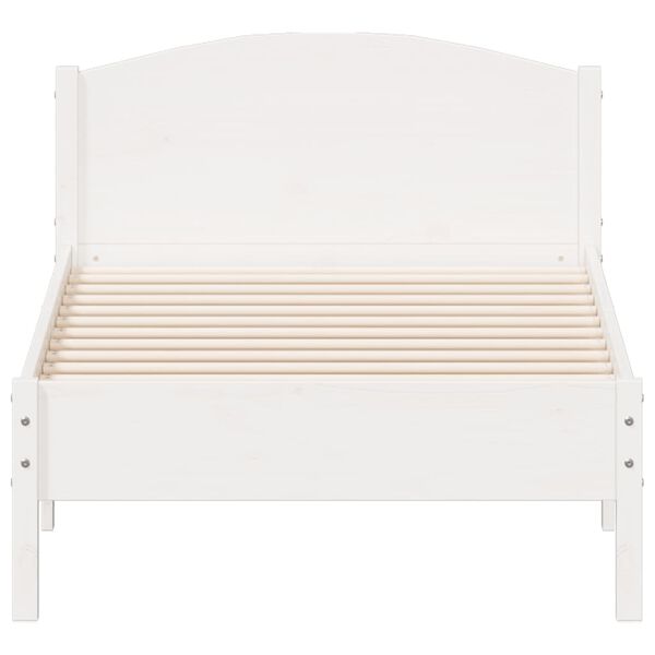 vidaXL Cadre de lit sans matelas blanc 75x190 cm bois de pin massif