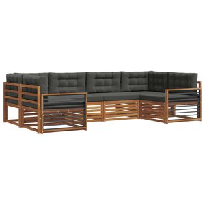 vidaXL Ensemble de canap&eacute;s d'ext&eacute;rieur 6 pcs Naturel et Anthracite