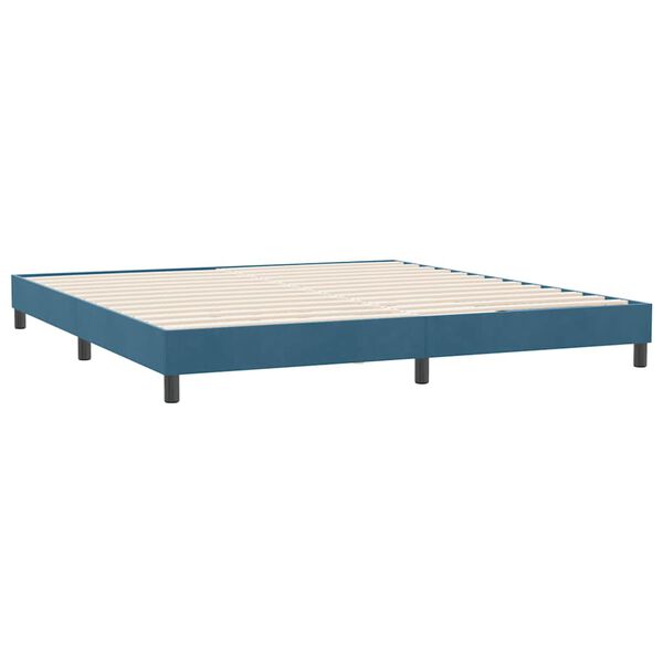 vidaXL Cadre de lit sans matelas bleu fonc&eacute; 180x210 cm velours