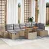 vidaXL Ensemble de canap&eacute; de jardin 8 pcs Beige polyrotin
