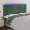 vidaXL T&ecirc;te de lit &agrave; LED Vert fonc&eacute; 200x5x118/128 cm Velours