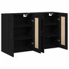 vidaXL Meuble mural Montage mural 2 pcs Ch&ecirc;ne noir 69,5 x 34 x 90 cm