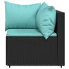 vidaXL Salon de jardin 3 pcs avec coussins Noir R&eacute;sine tress&eacute;e