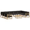 vidaXL Ensemble de canap&eacute;s d'ext&eacute;rieur 10 pc 9 place Blanc et noir