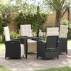 vidaXL Ensemble de salle &agrave; manger pour jardin 5 pcs Noir polyrotin
