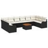 vidaXL Ensemble de canap&eacute; de jardin 11 pc Noir et Cr&egrave;me polyrotin