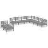 vidaXL Salon de jardin 9 pcs Bois de pin massif Gris