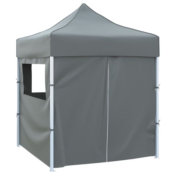 vidaXL Tente de r&eacute;ception pliable avec 4 parois 2x2 m Acier Anthracite