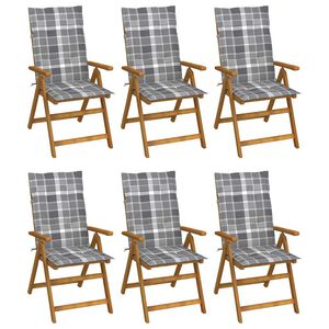 vidaXL Chaises pliantes 6 pi&egrave;ces avec coussins en bois d'acacia massif