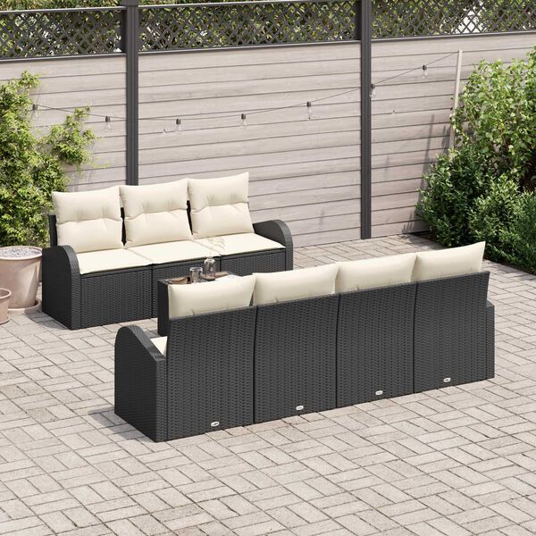 vidaXL Ensemble de canap&eacute; de jardin Noir 55 x 55 x 37 cm polyrotin