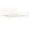 vidaXL Cadre de lit sans matelas blanc 200x200 cm bois massif