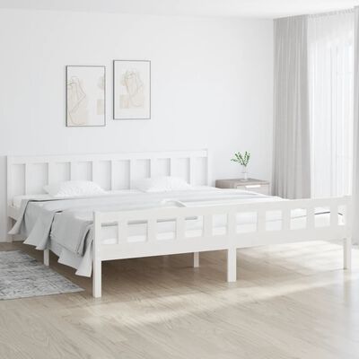 vidaXL Cadre de lit blanc bois massif 160x200 cm