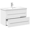 vidaXL Armoire lavabo de salle de bain bassin int&eacute;gr&eacute; blanc brillant