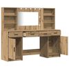 vidaXL Ensemble de table de maquillage avec LED 3 pcs Ch&ecirc;ne artisanal