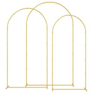 vidaXL Arche de mariage 3 pcs Dor&eacute; Acier