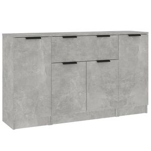 vidaXL Buffets 3 pcs gris b&eacute;ton bois d'ing&eacute;nierie