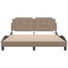 vidaXL Cadre de lit avec LED sans matelas Zadar cappuccino 160x200 cm