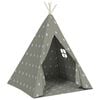 vidaXL Tente tipi pour enfants avec sac Polyester Gris 115x115x160 cm