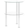 vidaXL Table d'appoint 2 niveaux Transparent 38 cm Verre tremp&eacute;