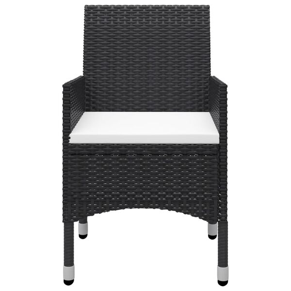vidaXL Ensemble &agrave; manger de jardin 5 pcs Noir
