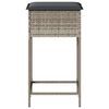 vidaXL Tabourets de bar jardin avec coussins lot de 2 gris clair rotin