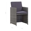 vidaXL Ensemble &agrave; manger d'ext&eacute;rieur 5pcs Rotin bois acacia Anthracite