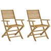 vidaXL Chaises pliantes (lot de 2) en bois massif d'acacia, dimensions&nbsp;: 54,5 x 61,5 x 86,5 cm