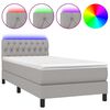 vidaXL Sommier &agrave; lattes de lit avec matelas et LED Gris clair 90x200cm