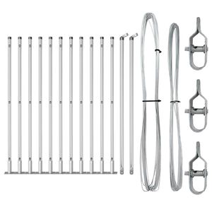 vidaXL Poteau de cl&ocirc;ture. 13 pcs Argent&eacute; Acier