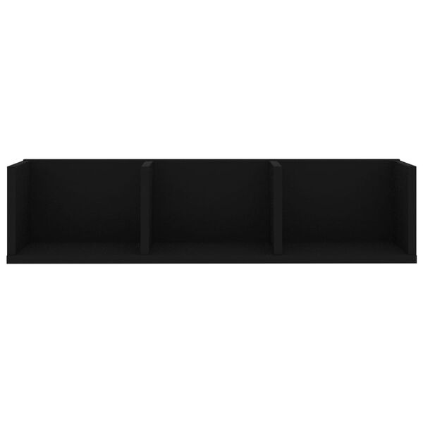 vidaXL &Eacute;tag&egrave;re murale &agrave; CD Noir 75x18x18 cm Bois d'ing&eacute;nierie