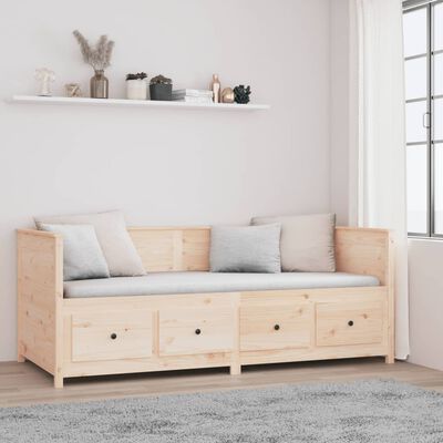 vidaXL Lit de jour sans matelas 90x200 cm bois de pin massif