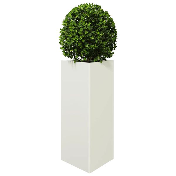 vidaXL Jardini&egrave;re blanc triangulaire 40x34,5x70 cm acier