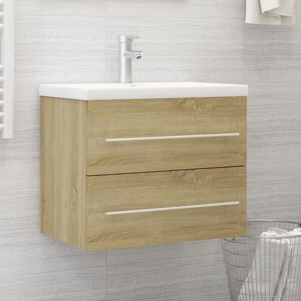 vidaXL Armoire d'&eacute;vier Ch&ecirc;ne sonoma 60x38,5x48 cm Bois d&rsquo;ing&eacute;nierie