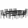 vidaXL Ensemble de salle &agrave; manger pour jardin 9 pcs Noir
