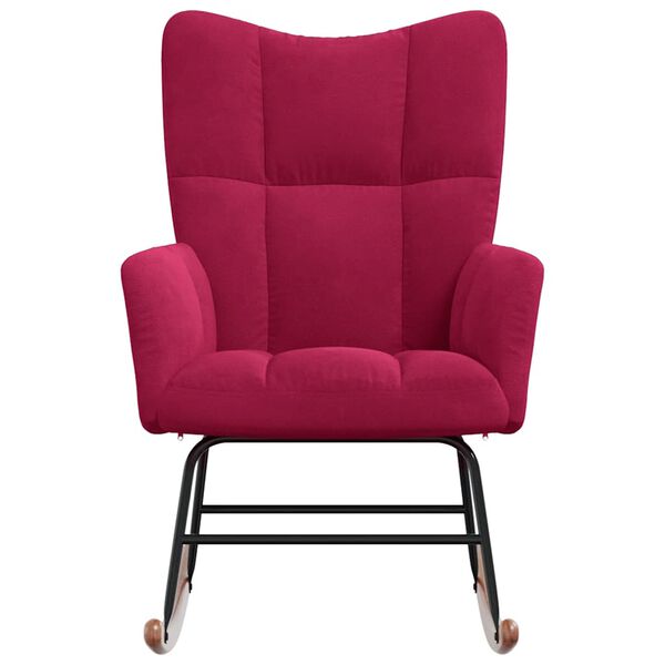 vidaXL Chaise &agrave; bascule Rouge bordeaux Velours