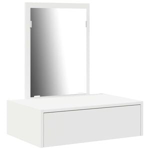 vidaXL Table de Toilette Blanc 60 x 40 x 70 cm Bois d'ing&eacute;nierie