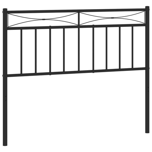vidaXL T&ecirc;te de lit m&eacute;tal noir 107 cm