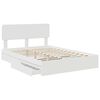 vidaXL Lit de Rangement Blanc 140 x 190 cm Bois d'ing&eacute;nierie