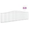 vidaXL Paniers &agrave; gabions arqu&eacute;s 20 pcs 400x30x100/120 cm Fer galvanis&eacute;