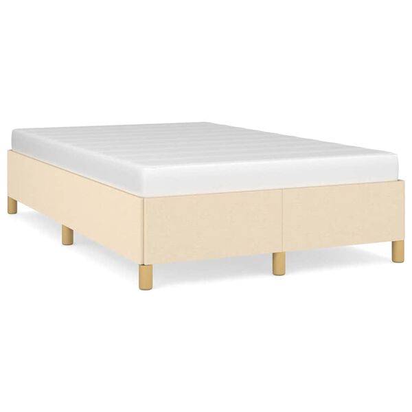 vidaXL Cadre de lit sans matelas cr&egrave;me 120x190 cm tissu